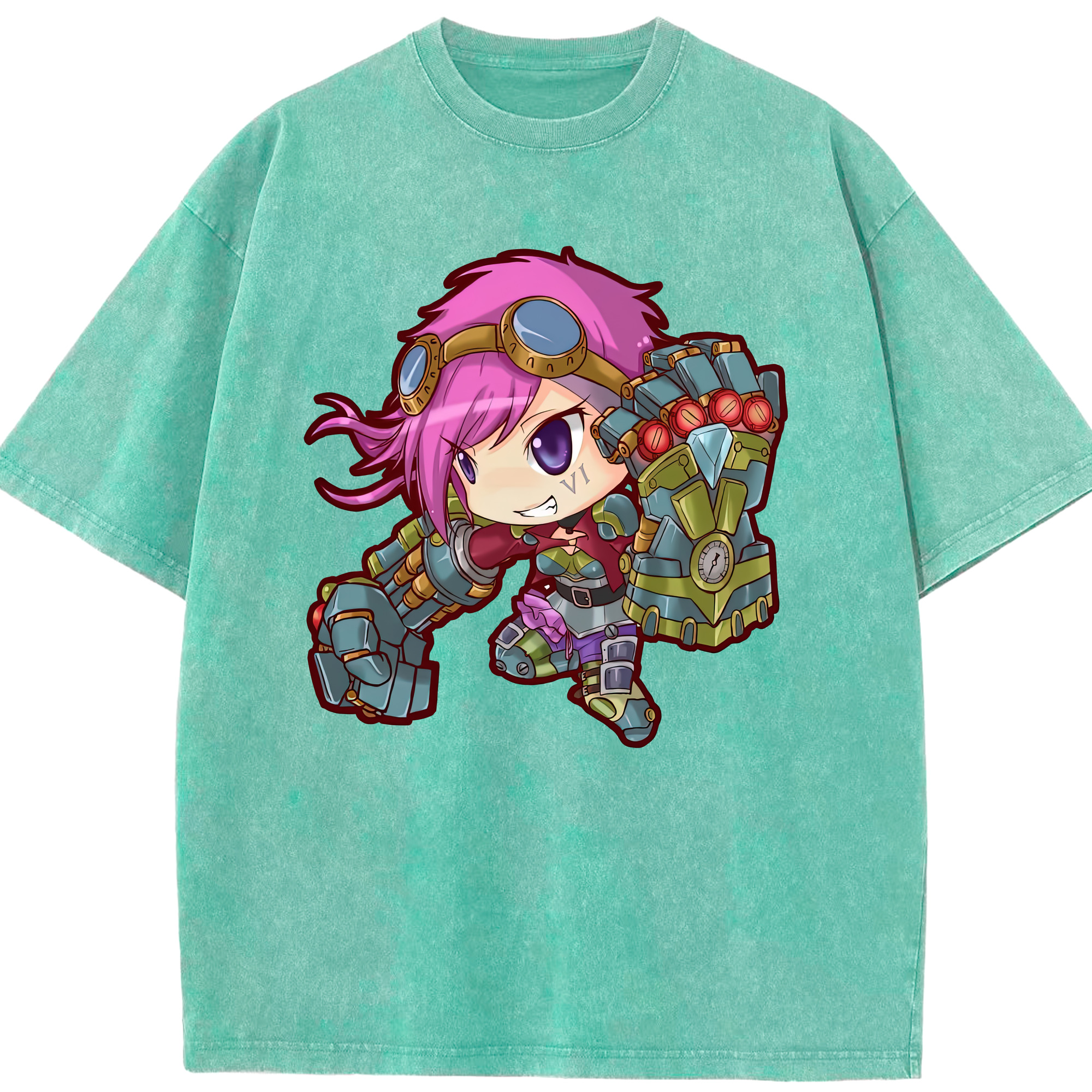 リーグ・オブ・レジェンド League of Legends LOL 綿100% ヴィンテージ風 半袖Tシャツ（フロントプリント）